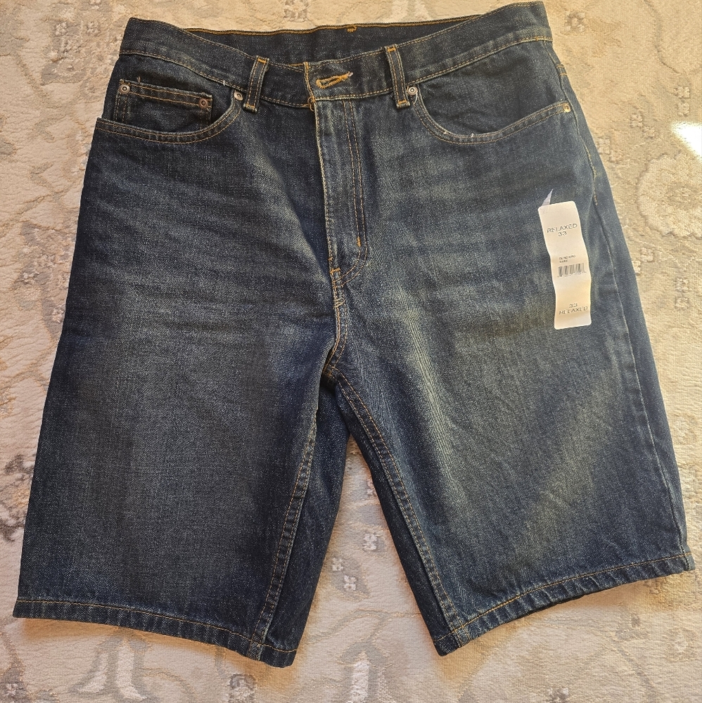 Men's George Green/Brown Denim Jeans Shorts 33W